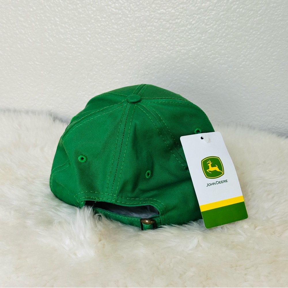John Deere green twill cap with embroidered logo and adjustable hook New - Picture 4 of 6